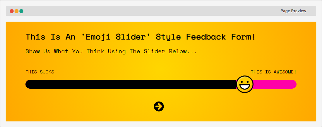 Emoji Slider Feedback Form
